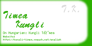 timea kungli business card